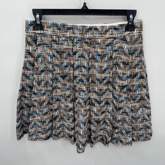 10 Crosby Derek Lam GEOMETRIC-TWEED BOX-PLEAT SKIRT // 0 - Picture 11 of 12